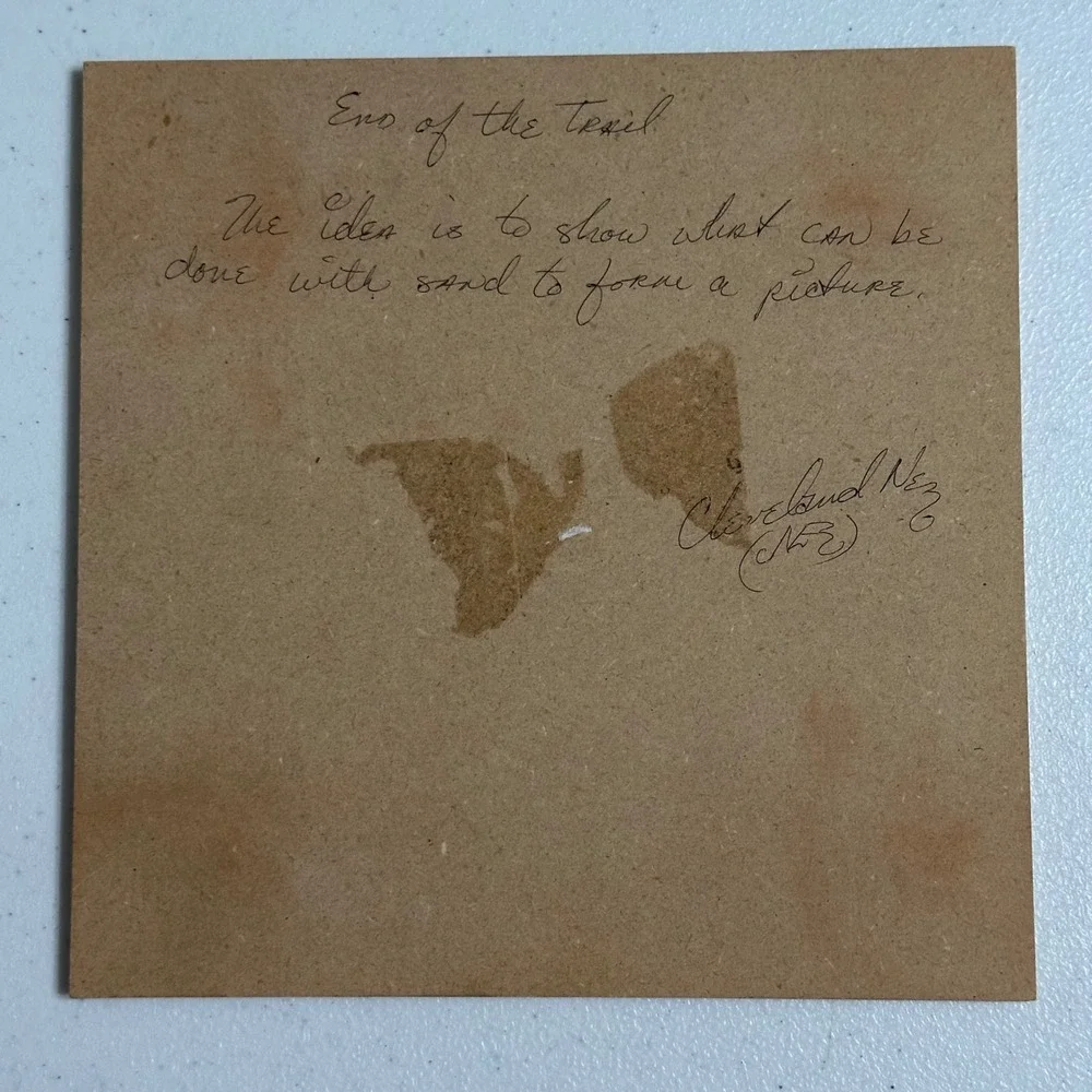 Cleveland Nez Vintage Sand Art End of the Trail Native American Southwest States